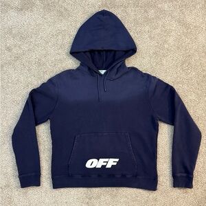 Off White Hoodie - Navy - XL